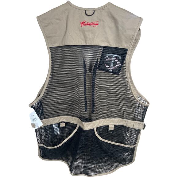 Cabela's XL Maple Vest Multi Pocket Mesh NWT Fishing Shooting Twins Budweiser - Picture 2 of 6